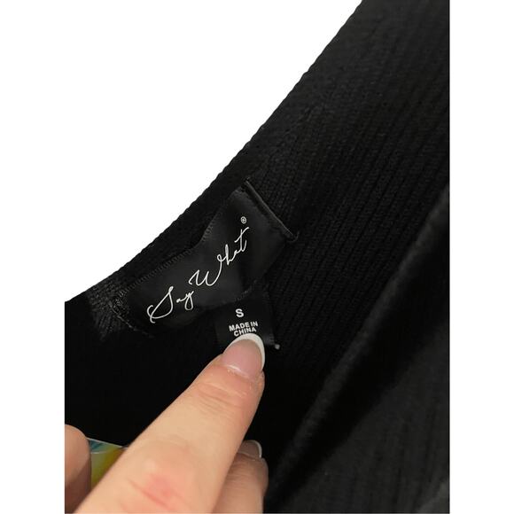 NWT Say What Body Con Cut Out Little Black Dress Revenge Dark Romantics Fitted - Picture 2 of 6